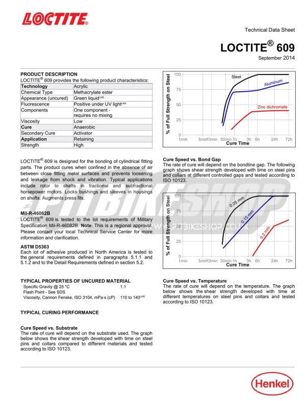 Loctite 609 - Retaining Compound - 10ml - Image 2