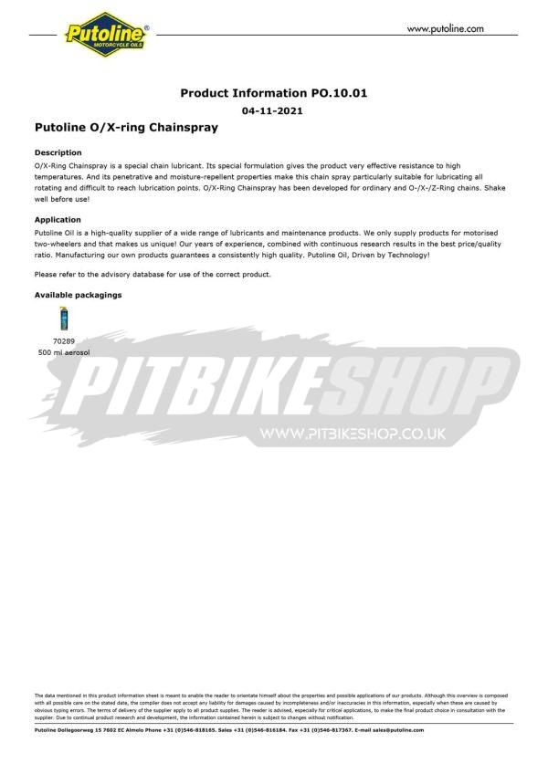 Putoline O/X-Ring Chain Spray 500ml - Image 2