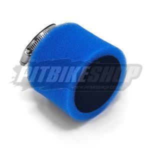 Air Filter - Twin Foam - Angled - Blue - 45mm
