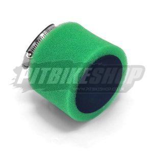 Air Filter - Twin Foam - Angled - Green - 45mm