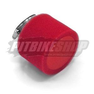 Air Filter - Twin Foam - Angled - Red - 45mm