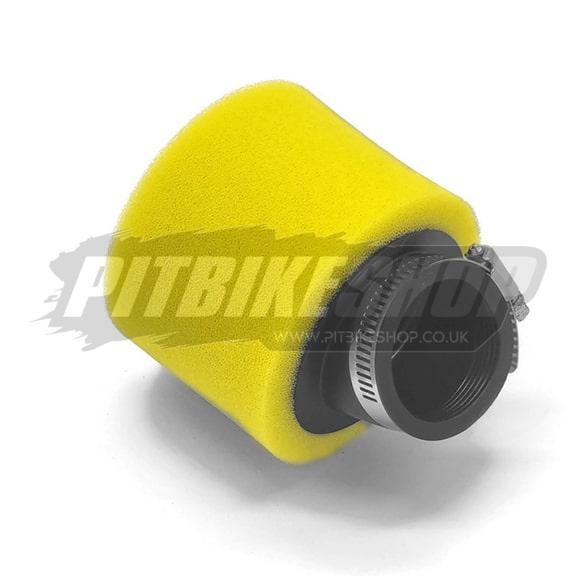Air Filter - Twin Foam - Angled - Yellow - 45mm - Image 2