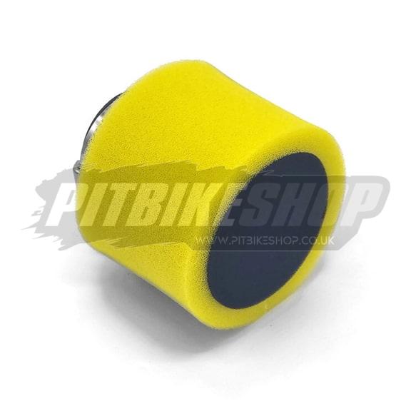 Air Filter - Twin Foam - Straight - Yellow - 42mm