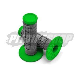 Handlebar Grips - Half Waffle - Grey/Green