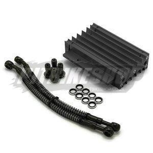 Oil Cooler - CNC Alloy - 220mm Hoses - Black