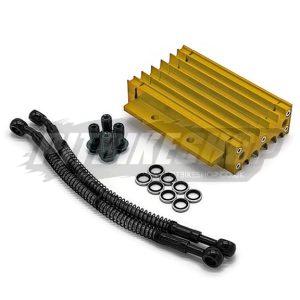 Oil Cooler - CNC Alloy - 220mm Hoses - Gold