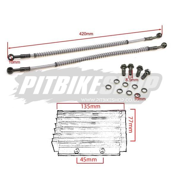 Oil Cooler - CNC Alloy - 420mm Hoses - Red - Image 2