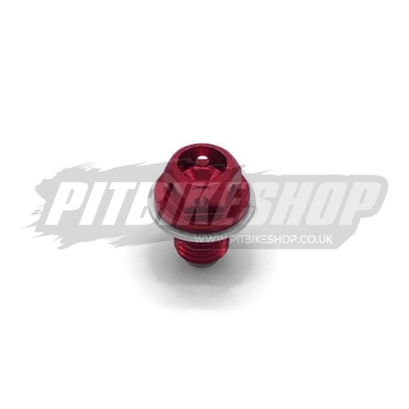 Oil Sump Bolt - Drilled - Magnetic - Red