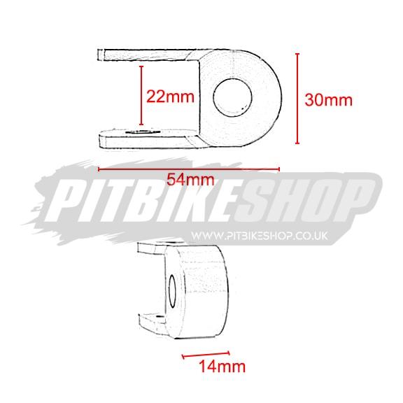 Rear Shock Extender - 25mm - Gold - Image 2